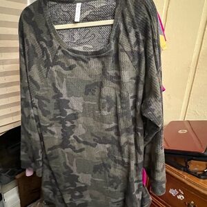 Camouflage Long Sleeve Top